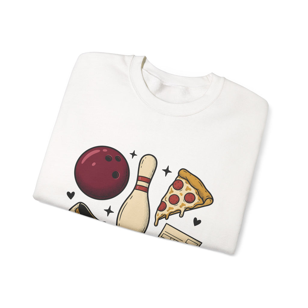 Bowling Ball Pins Sweatshirt Bowling Cuisine Gift Women Classic Sweatshirt Bowling Pins Sweatshirt Bowler Fan Vintage Sweatshirt Food Graphic Old School
