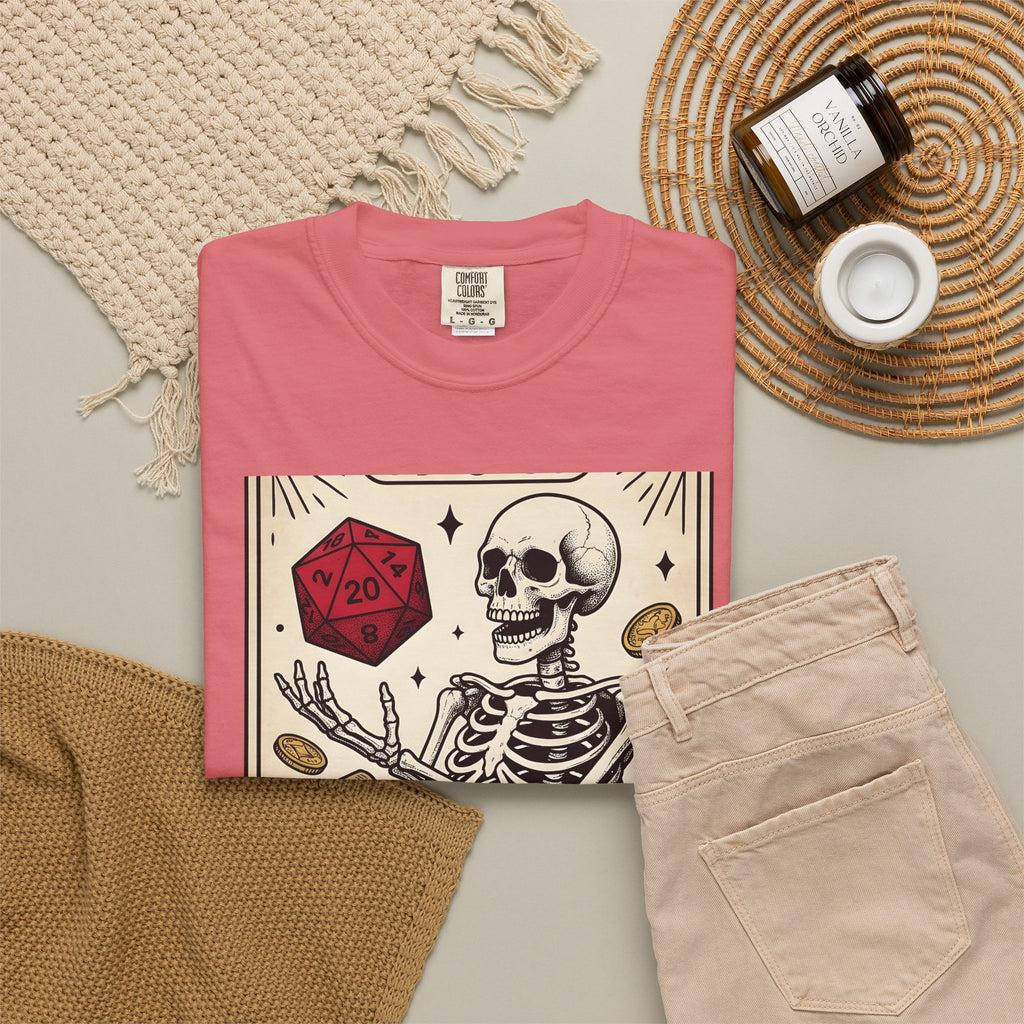 Skull Tarot Card T-Shirt Tabletop Gaming Roleplaying Gift Women Dark T-Shirt Tarot Card T-Shirt Gamer Fan Gothic T-Shirt Rpg Graphic Retro Game