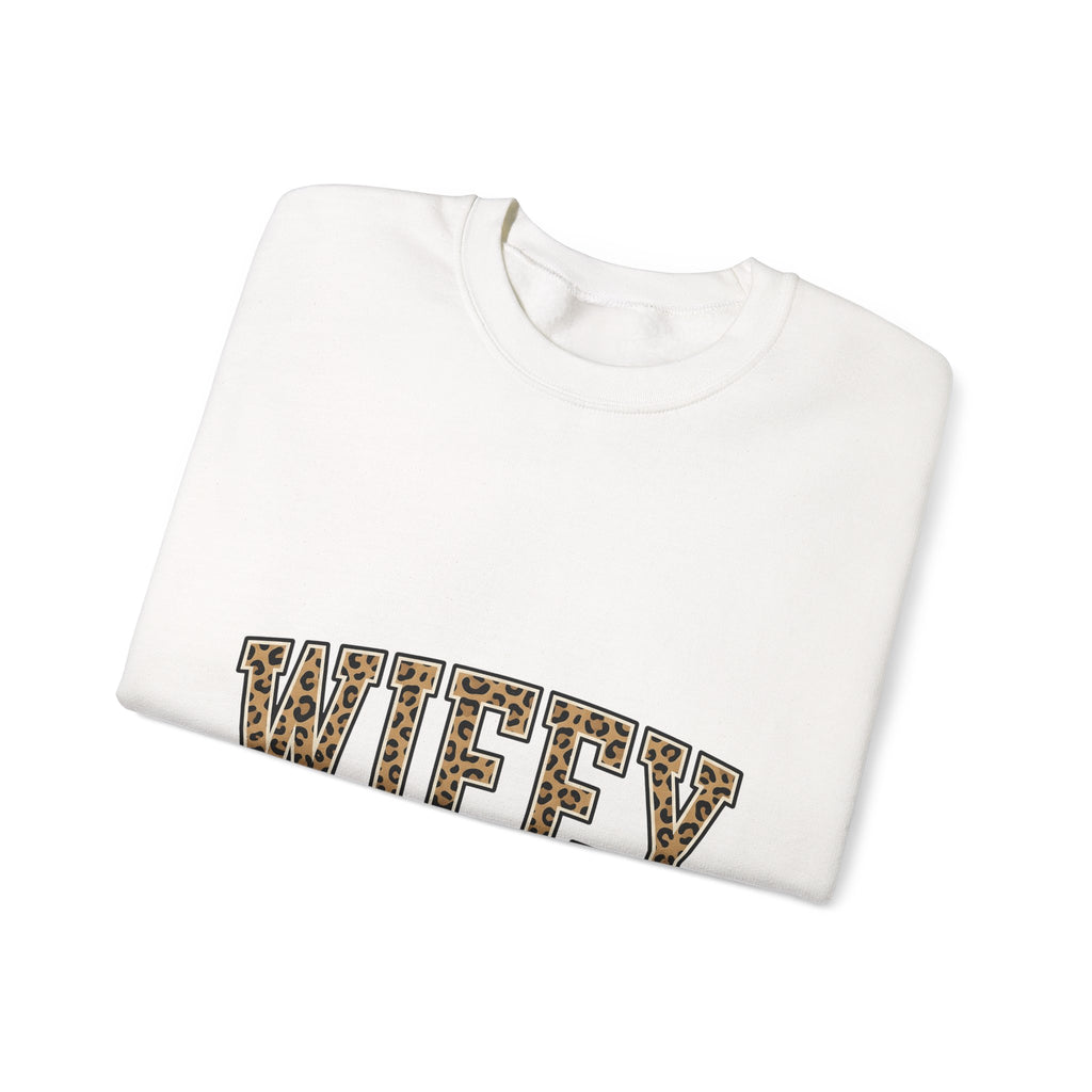 Leopard Pattern Letters Sweatshirt Moms Bridal Gift Women Strong Sweatshirt Alphabet Sweatshirt Motherhood Enthusiast Bold Sweatshirt Wedding Graphic Vintage