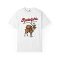 Deer Illustration T-Shirt Christmas Celebration Gift Women Retro T-Shirt Fawn T-Shirt Noel Fan Vintage T-Shirt Party Graphic Sketch Present T-Shirt