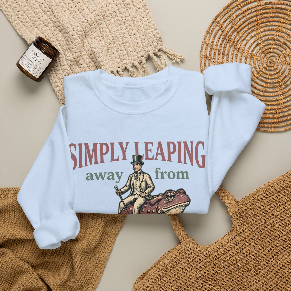 Man Riding Toad Sweatshirt Funny Animal Gift Women Vintage Sweatshirt Rider Sweatshirt Humor Fan Retro Illustration Graphic Retro Top Hat Sweatshirt
