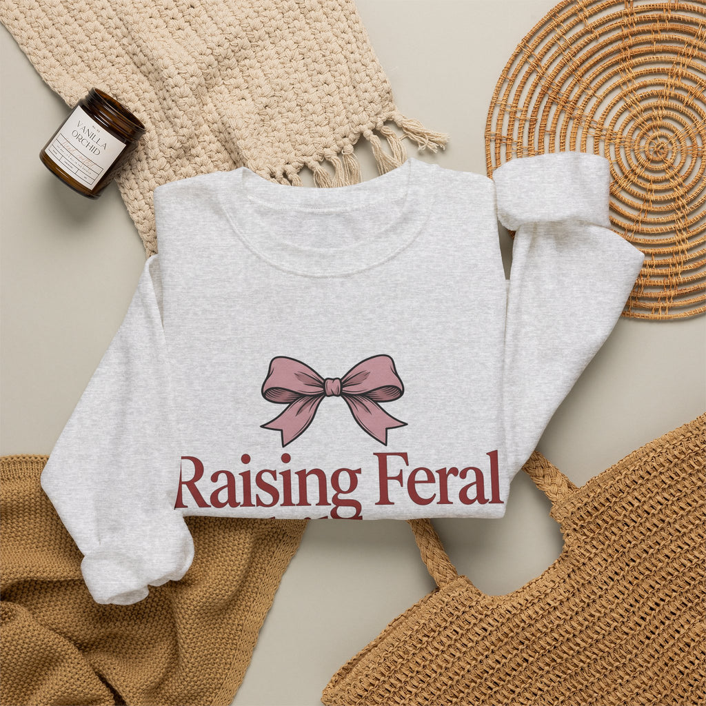 Pink Ribbons Sweatshirt Moms Jokes Gift Women Fun Sweatshirt Bows Sweatshirt Motherhood Fan Cute Sweatshirt Pun Graphic Retro Bow Sweatshirt