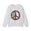 Peace Symbol Flower Sweatshirt N Symbol Gift Women Hippie Sweatshirt Peace Sign Sweatshirt Nature Enthusiast Bohemian Sweatshirt Iconic Graphic Retro Chamomile