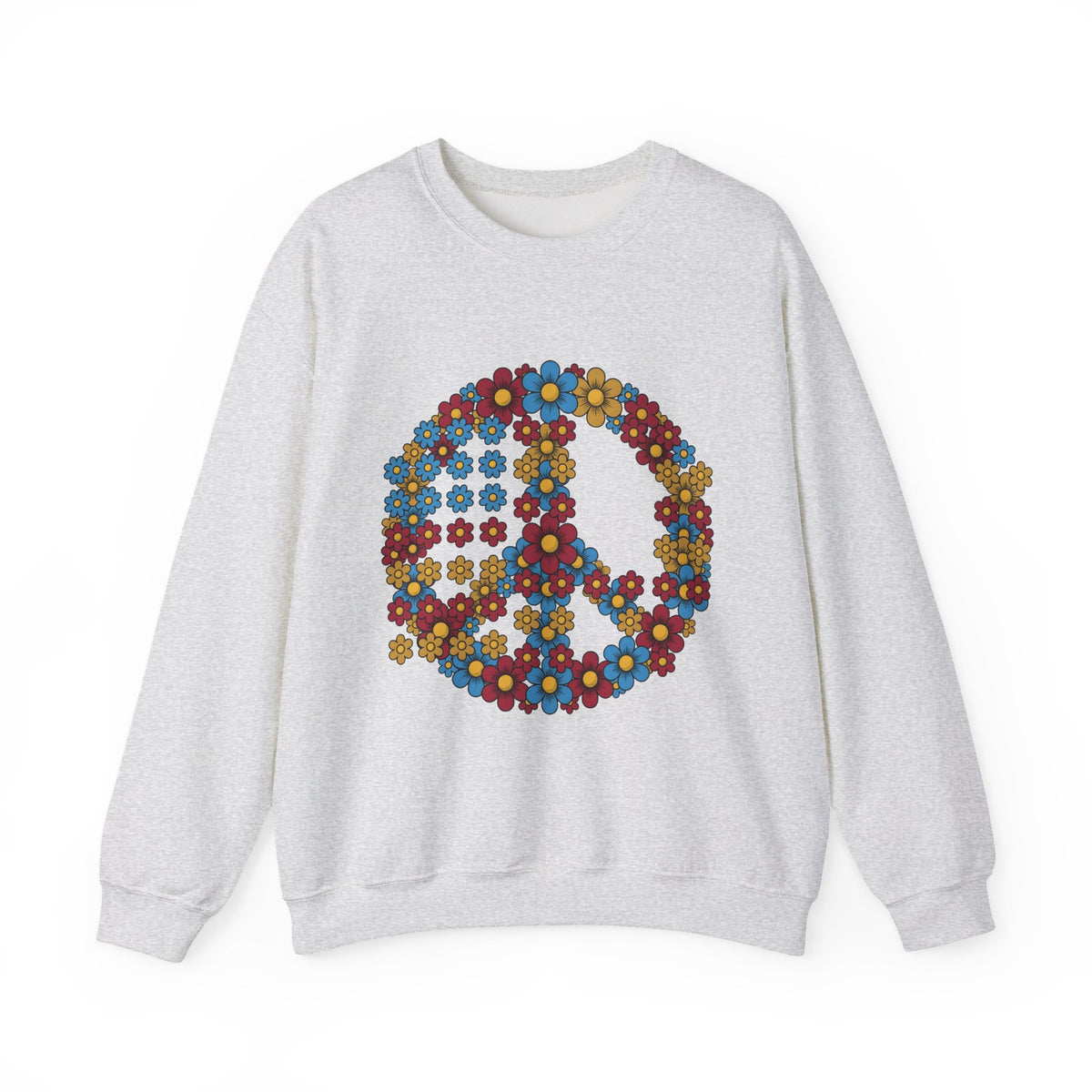 Peace Symbol Flower Sweatshirt N Symbol Gift Women Hippie Sweatshirt Peace Sign Sweatshirt Nature Enthusiast Bohemian Sweatshirt Iconic Graphic Retro Chamomile