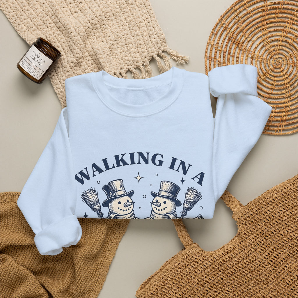 Snowman Twosome Sweatshirt Christmas Cold Gift Women Handmade Sweatshirt Frosty Sweatshirt Xmas Fan Handmade Sweatshirt Frosty Graphic Cartoon Glimmers Sweatshirt