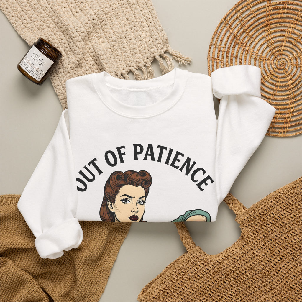 Old Fashioned Female Sweatshirt Moms Puns Gift Women Line Art Sweatshirt Vintage Lady Sweatshirt Motherhood Enthusiast Illustration Graphic Drawing Retro