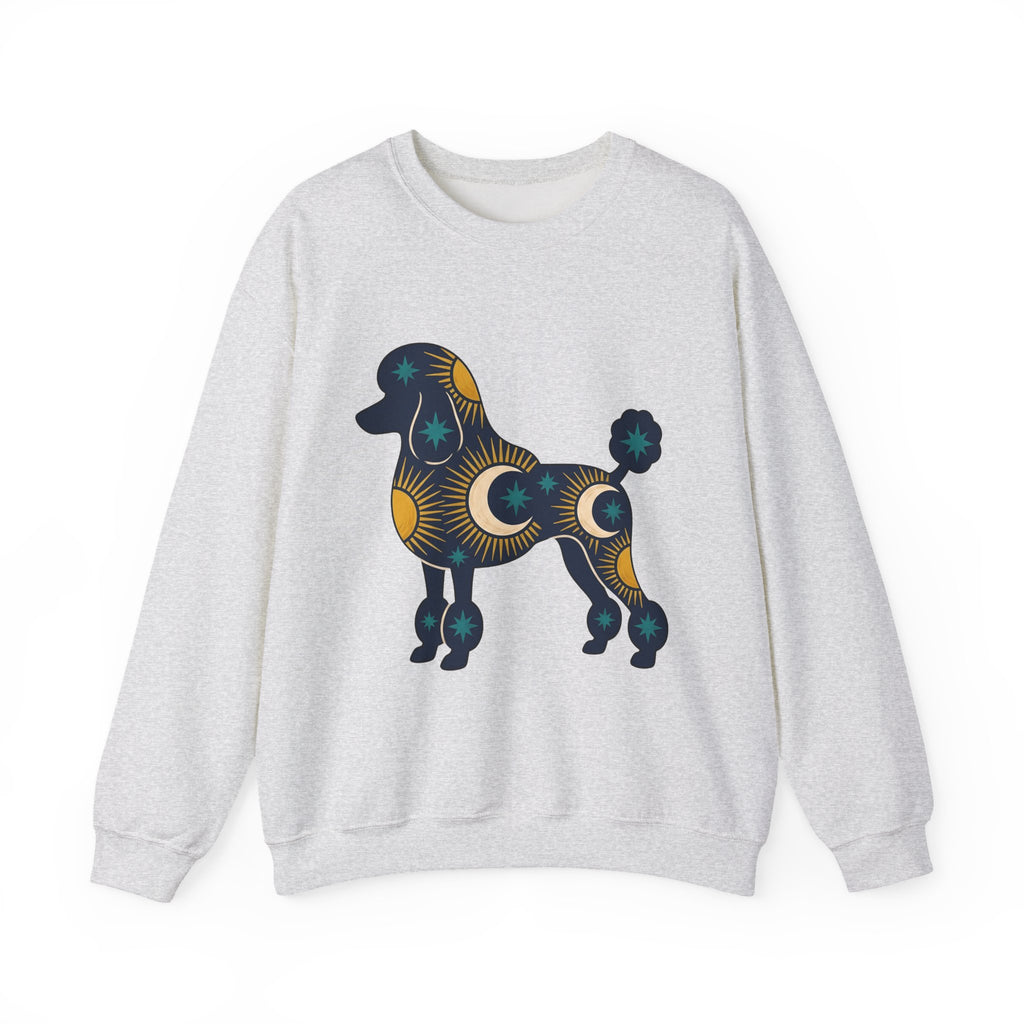 Poodle Illustration Sweatshirt Dog Zodiac Gift Women Rustic Sweatshirt Poodle Sweatshirt Dog Fan Canine Sweatshirt Zodiac Graphic Simple Star Symbols Sweatshirt