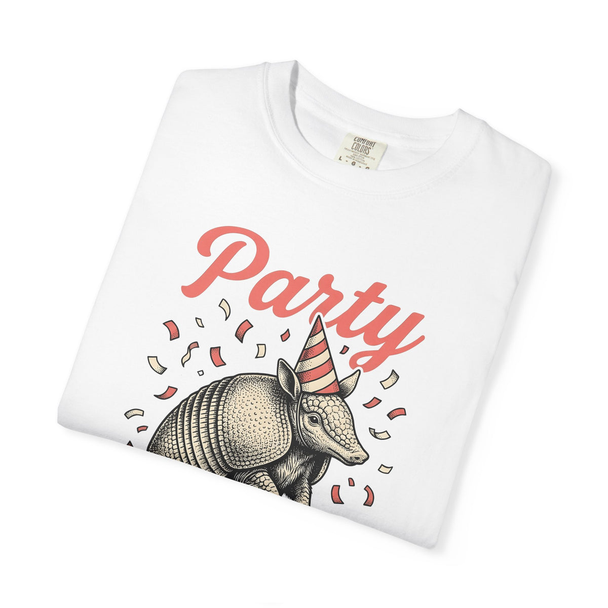 Armadillo Birthday Hat T-Shirt Cowgirl Celebration Gift Women Sketch T-Shirt Dillo T-Shirt Cowgirl Fan Drawing Graphic Retro Glitter T-Shirt