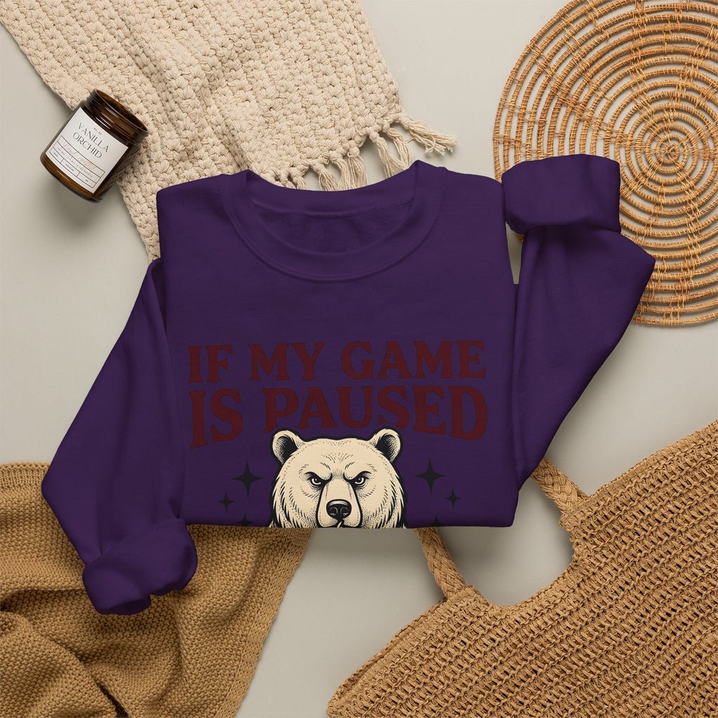 Gamer Bear Gaming Creature Gift Cartoon Teddy Gamer Fan Comic Creature Old School Controller Sweatshirt