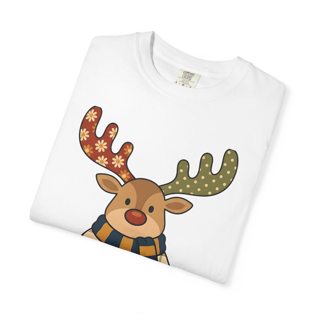 Deer Drawing Holiday Noel Gift Cartoon Fawn Christmas Fan Caricature Christmas Classic Winter T-Shirt