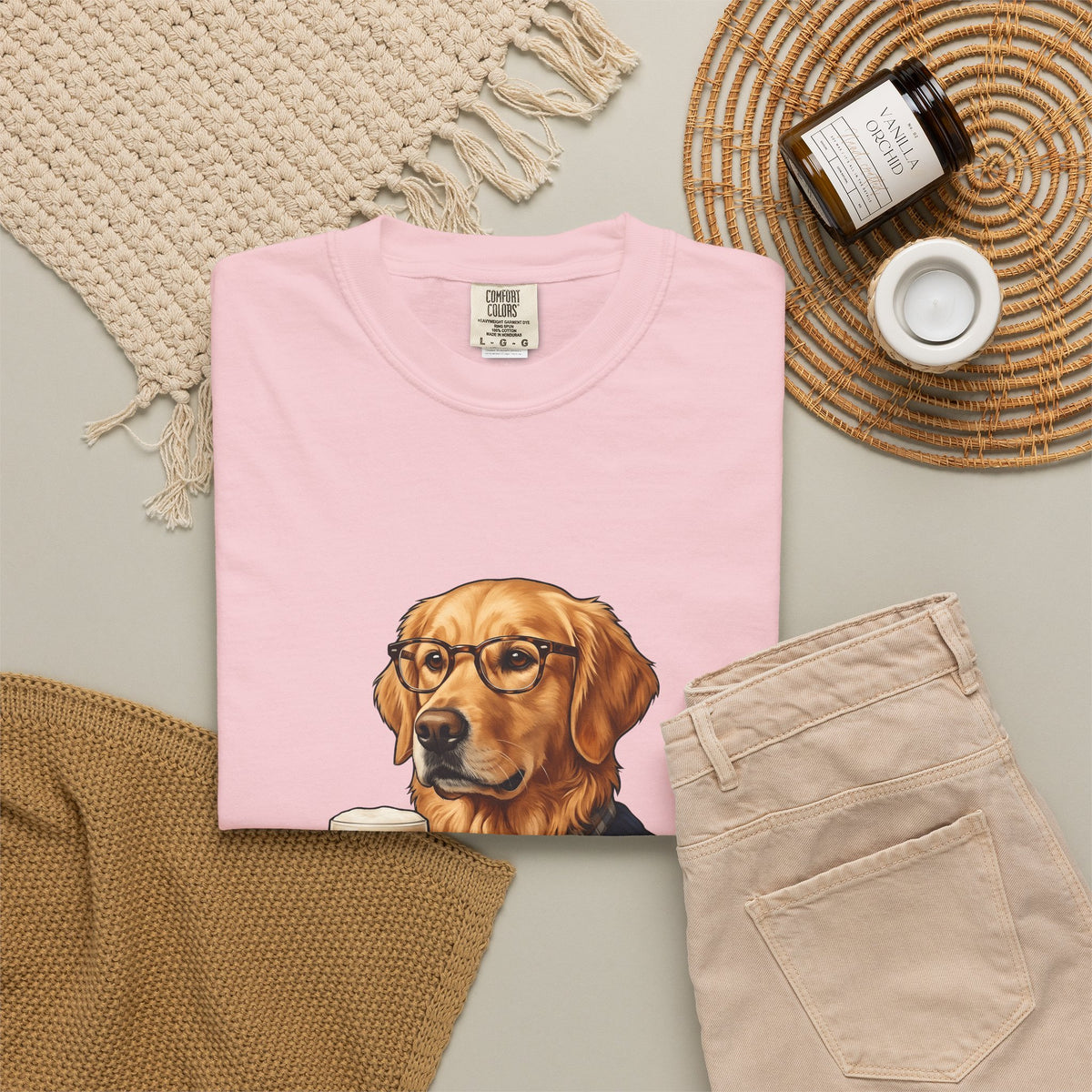 Golden Retriever Dog T-Shirt Dog Fun Gift Women Detailed T-Shirt Retriever T-Shirt Dog Fan Canine T-Shirt Humorous Graphic Old-Fashioned Lager