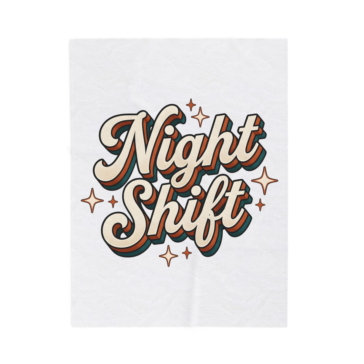 Night Shift Text Blanket Nurses Work Gift Women Retro Blanket Nightshift Blanket Nurse Enthusiast Retrostyle Blanket Job Graphic Vintage Stars