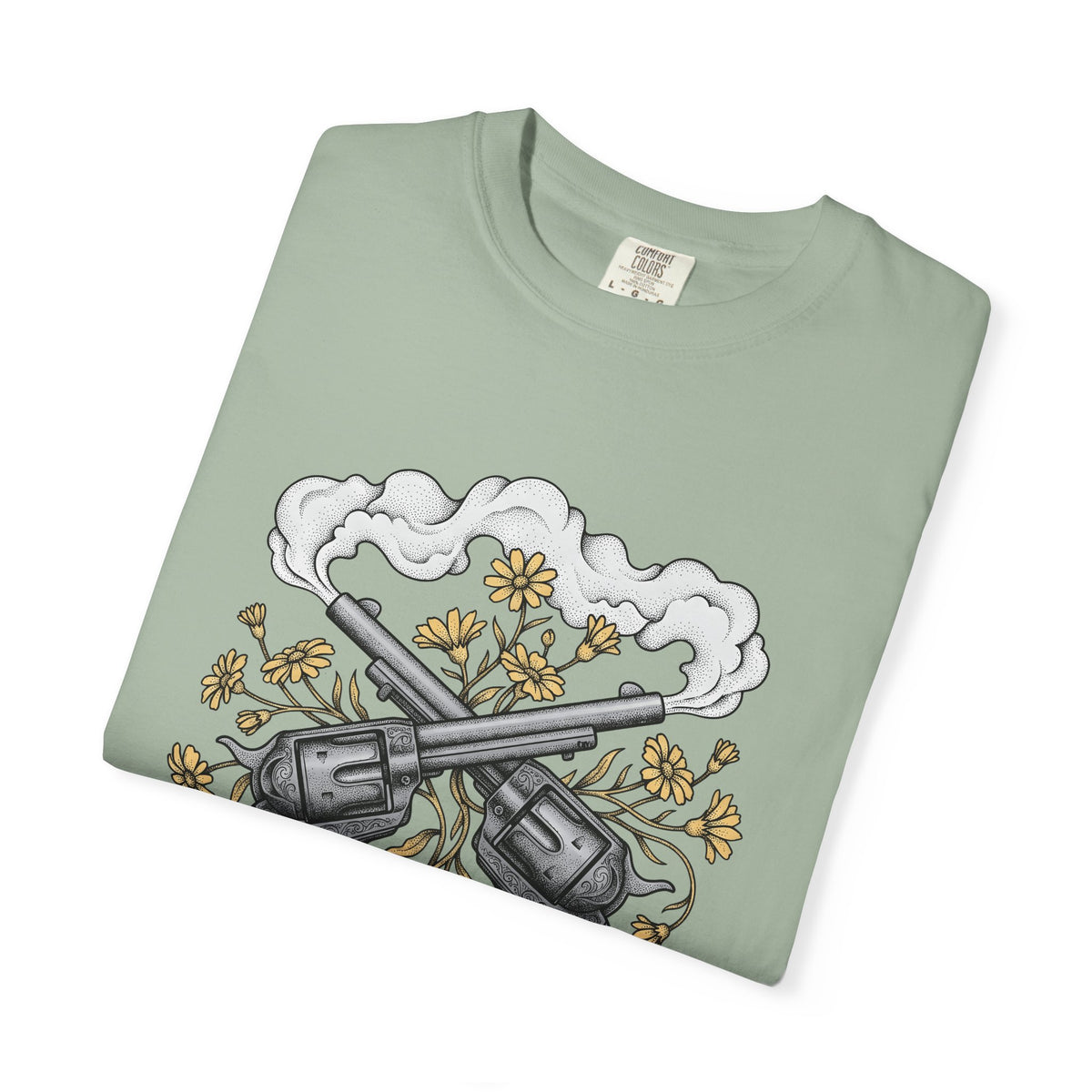 Crossed Guns T-Shirt Cowgirl Country Gift Women Neo Traditional T-Shirt Pistols T-Shirt Cowboy Fan Gunslinger T-Shirt Rural Graphic Rustic Field