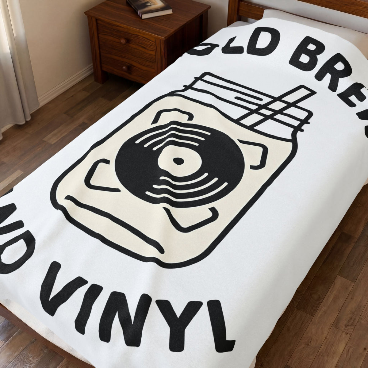Glass Jar Coffee Blanket Coffee Instrument Gift Women Simple Blanket Coffee Bean Blanket Coffee Fan Minimalist Blanket Guitar Graphic Vintage Music