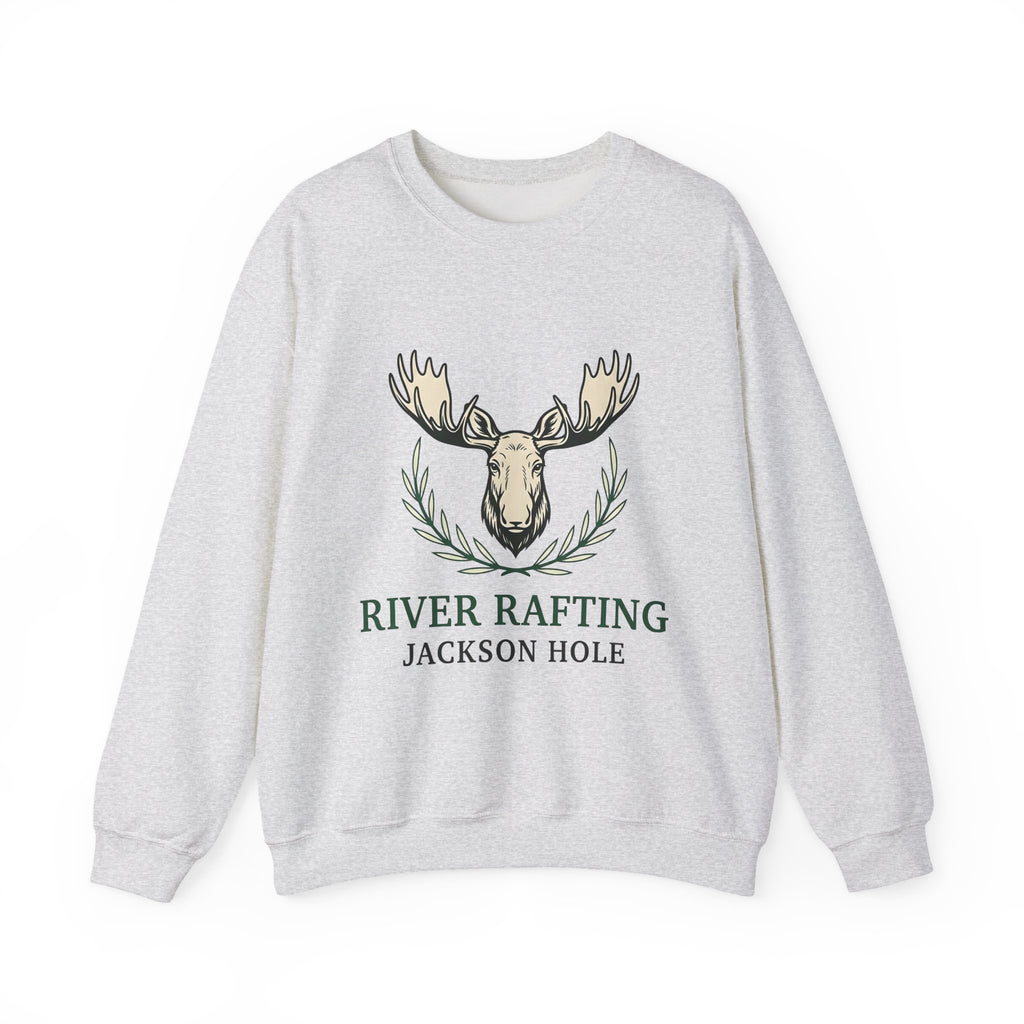 Stag Head Sweatshirt River Rafting Exploration Gift Women Old Fashioned Sweatshirt Antler Sweatshirt Whitewater Fan Vintage Sweatshirt Adventure Graphic Line
