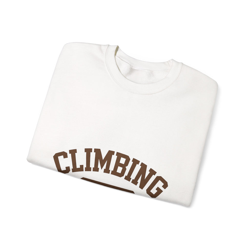 Climbing Text Sweatshirt Climbing Fitness Gift Women Bold Sweatshirt Boulder Sweatshirt Climber Enthusiast Graphic Sweatshirt Workout Graphic Retro Arched