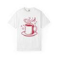 Coffee Cup T-Shirt St. Valentine's Day Coffee Gift Women Pop Art T-Shirt T-Shirt T-Shirt Valentine Fan Pop Art T-Shirt Coffee Design Retro Stars T-Shirt