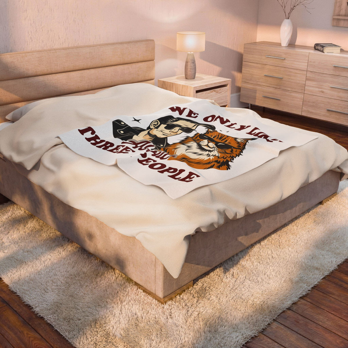 Cat Man Sunglasses Blanket Cat Humor Gift Women Retro Blanket Cool Cat T