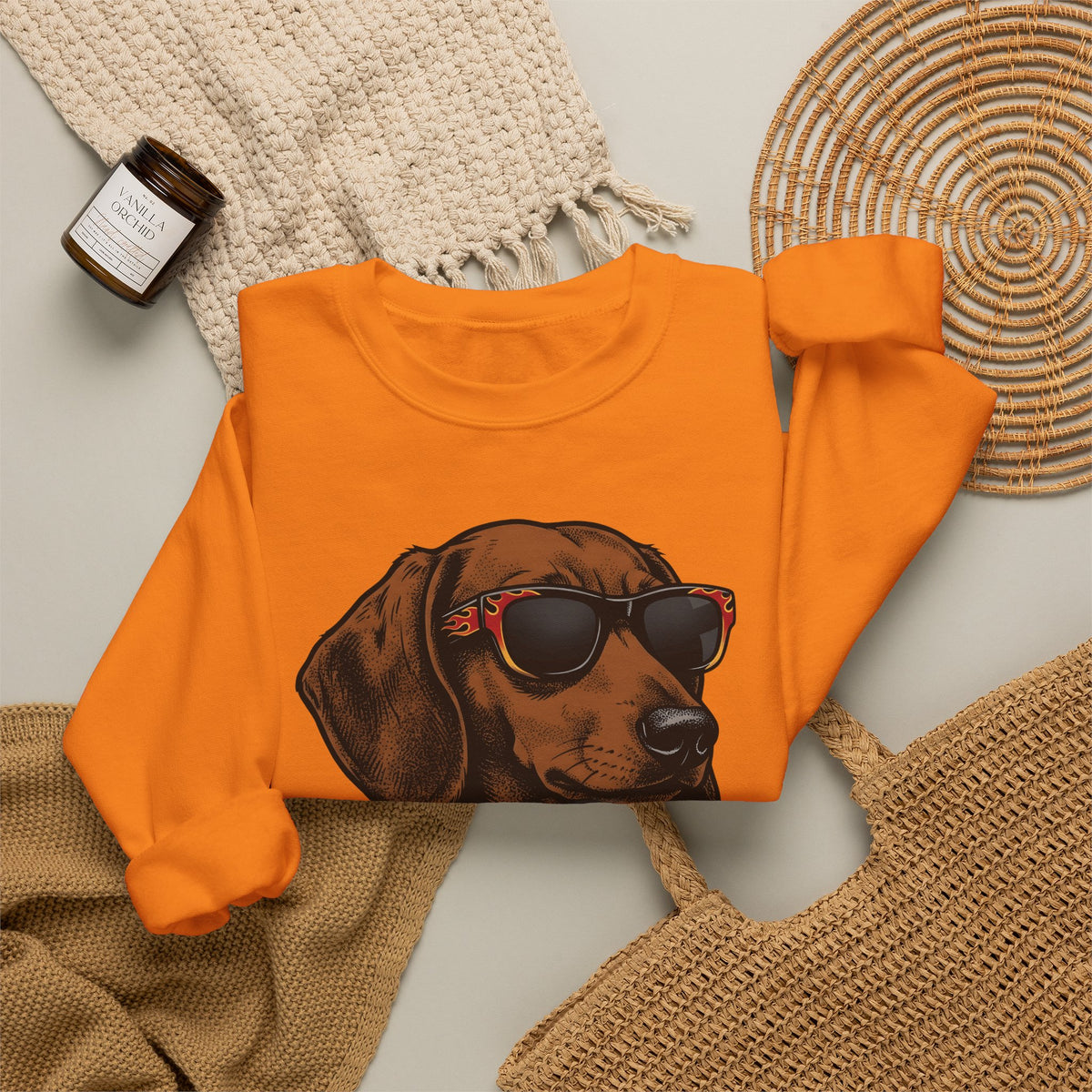 Dachshund Hound Sweatshirt Dog Creatures Gift Women Traditional Tattoo Sweatshirt Wiener Dog Sweatshirt Dog Fan Sailor Sweatshirt Beast Graphic Classic Sun