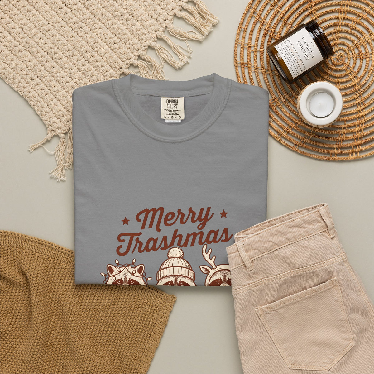Raccoon Set T-Shirt Christmas Pets Gift Women Line Art T-Shirt Raccoon T-Shirt Xmas Fan Illustration T-Shirt Animal Graphic Classic Holiday Gear