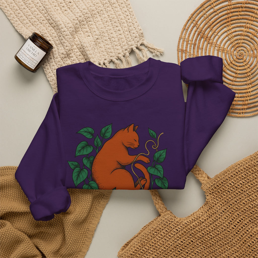 Cat Graphic Sweatshirt Cat Mom Animals Gift Women Hand Drawn Sweatshirt Kitten T