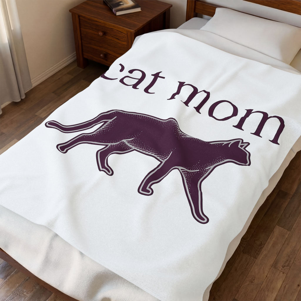 Cat Graphic Blanket Cat Mom Animal Gift Women Minimalist Blanket Kitten Blanket Cat Lady Fan Feline Blanket Simple Design Creature Graphic Vintage