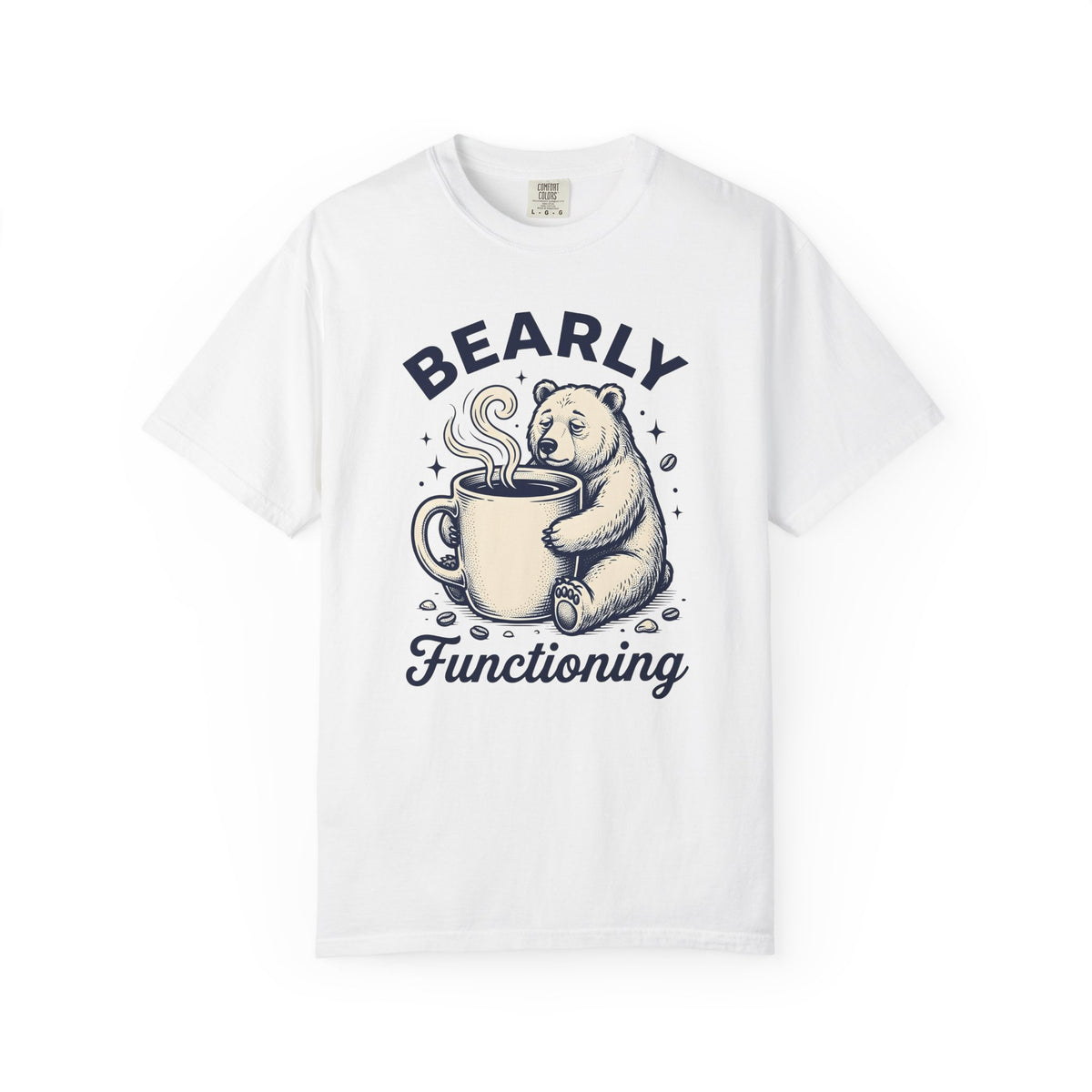 Grizzly Coffee Cup T-Shirt Funny Creatures Gift Women Doodle T-Shirt Coffee T-Shirt T-Shirt Humor Fan Cartoon T-Shirt Beast Graphic Line Art Coffee
