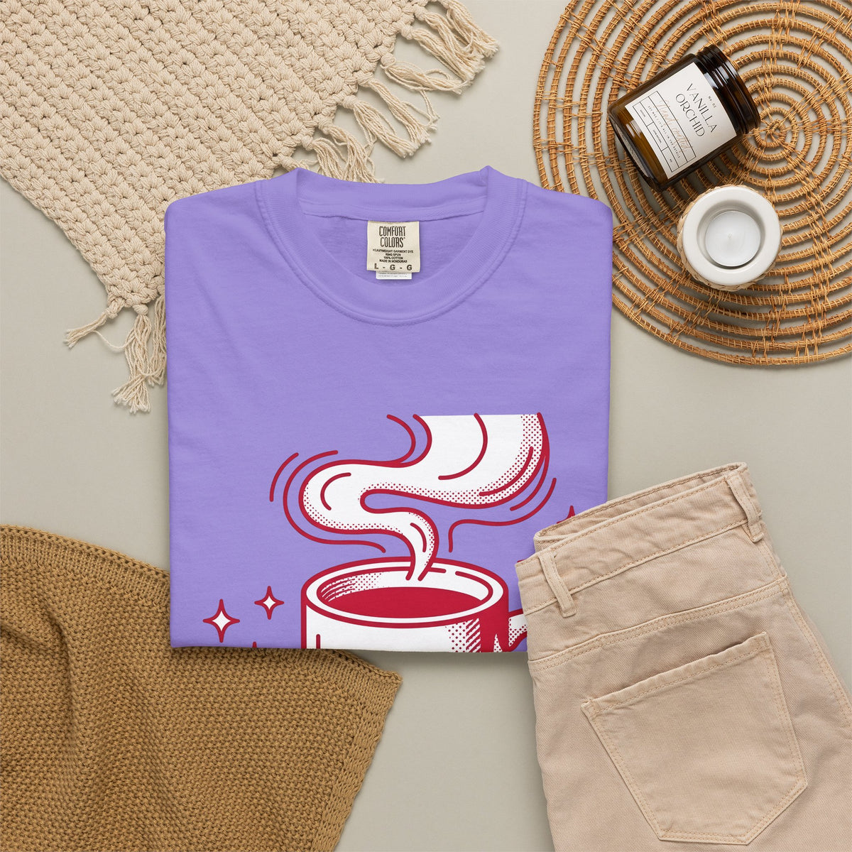 Coffee Cup T-Shirt St. Valentine's Day Coffee Gift Women Pop Art T-Shirt T-Shirt T-Shirt Valentine Fan Pop Art T-Shirt Coffee Design Retro Stars T-Shirt