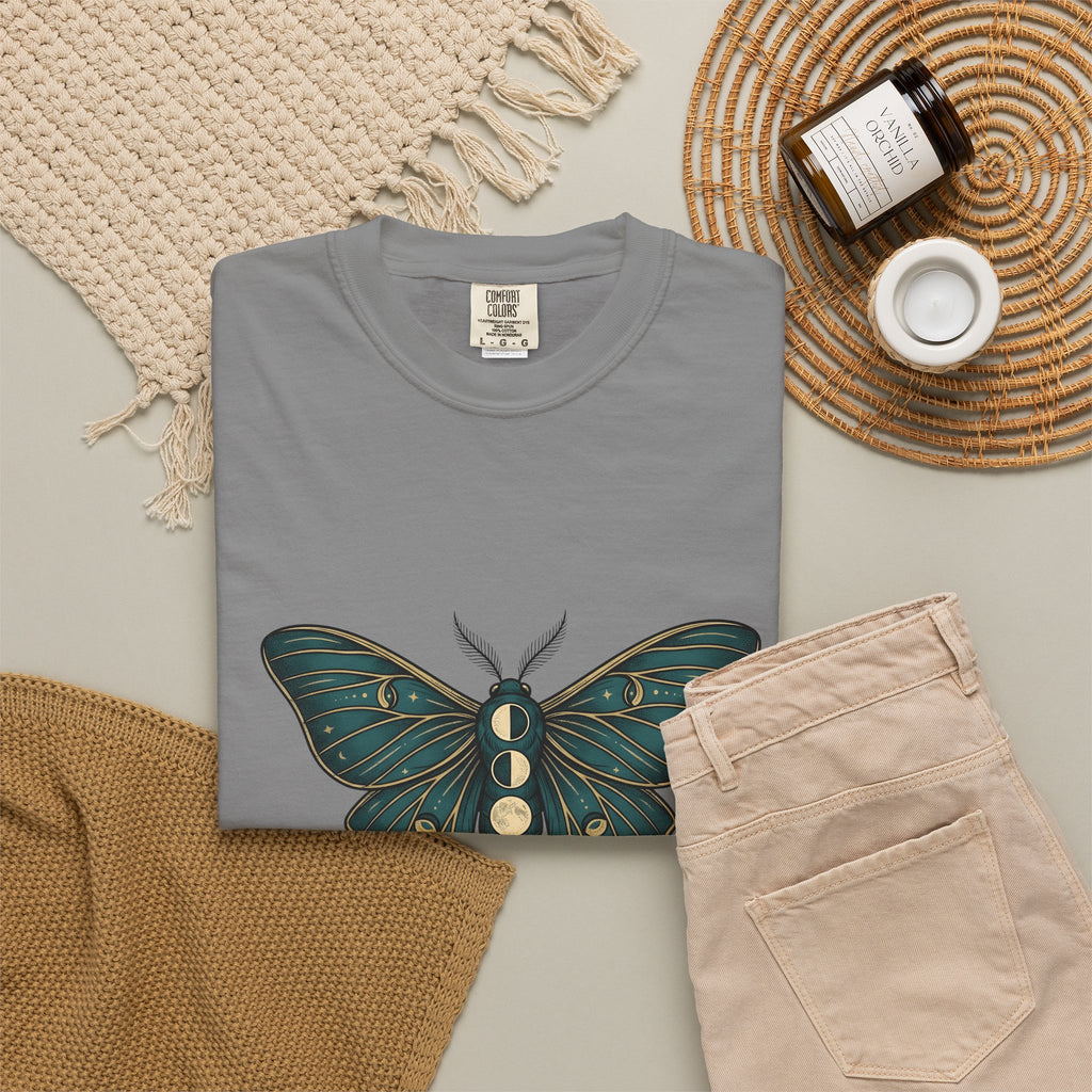 Luna Butterfly T-Shirt Boho Chic Astrology Gift Women Mystical T-Shirt Butterfly T-Shirt Bohemian Enthusiast Magical T-Shirt Zodiac Graphic Retro