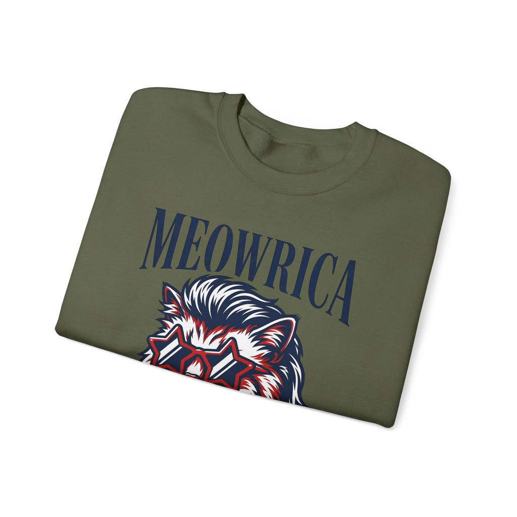 American Kitty Sweatshirt America Pet Gift Women Pop Art Sweatshirt Cat Sweatshirt Patriot Fan Fauvism Sweatshirt Animal Graphic Classic Star Shades Sweatshirt