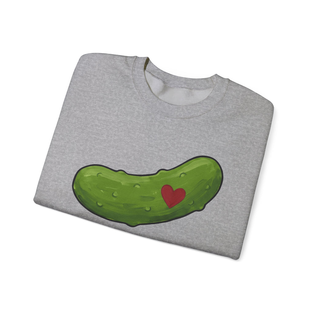Pickle Illustration Sweatshirt Funny Gastronomy Gift Women Doodle Sweatshirt Dill Sweatshirt Humor Fan Cartoon Sweatshirt Food Graphic Outline Heart Shape