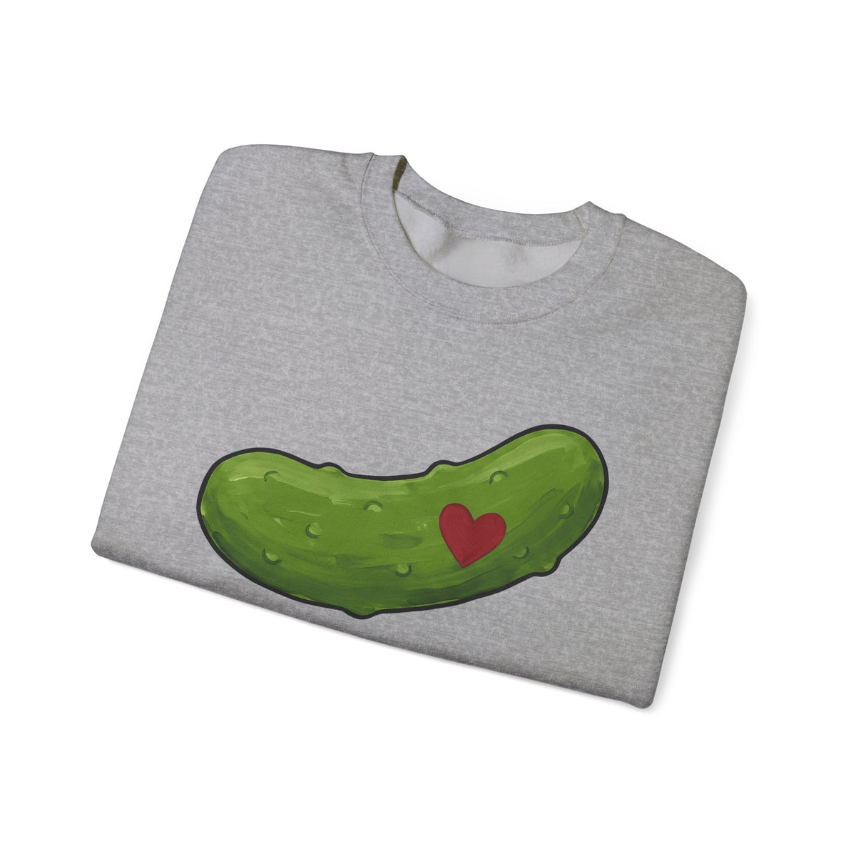 Pickle Illustration Sweatshirt Funny Gastronomy Gift Women Doodle Sweatshirt Dill Sweatshirt Humor Fan Cartoon Sweatshirt Food Graphic Outline Heart Shape
