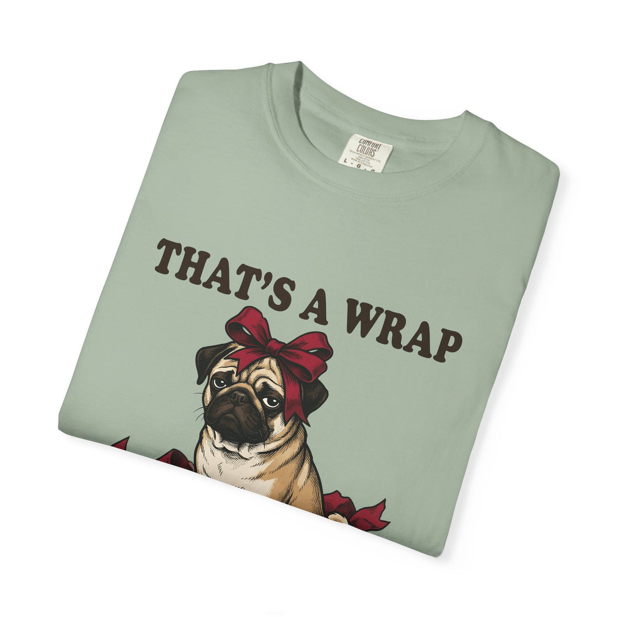 Pug Dog T-Shirt Christmas Pet Gift Women Vintage T-Shirt Puggle T-Shirt Xmas Fan Retro T-Shirt Animal Graphic Hand Drawn Gift Bow T-Shirt