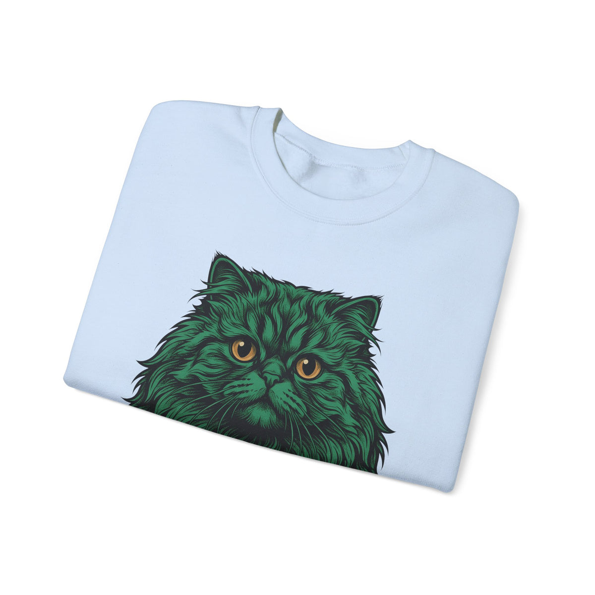 Long Hair Cat Sweatshirt Cat Gift Women Creatures Gift Women Modern Art Sweatshirt Cat Sweatshirt Cat Fan Feline Sweatshirt Beast Graphic Hand Drawn Yellow