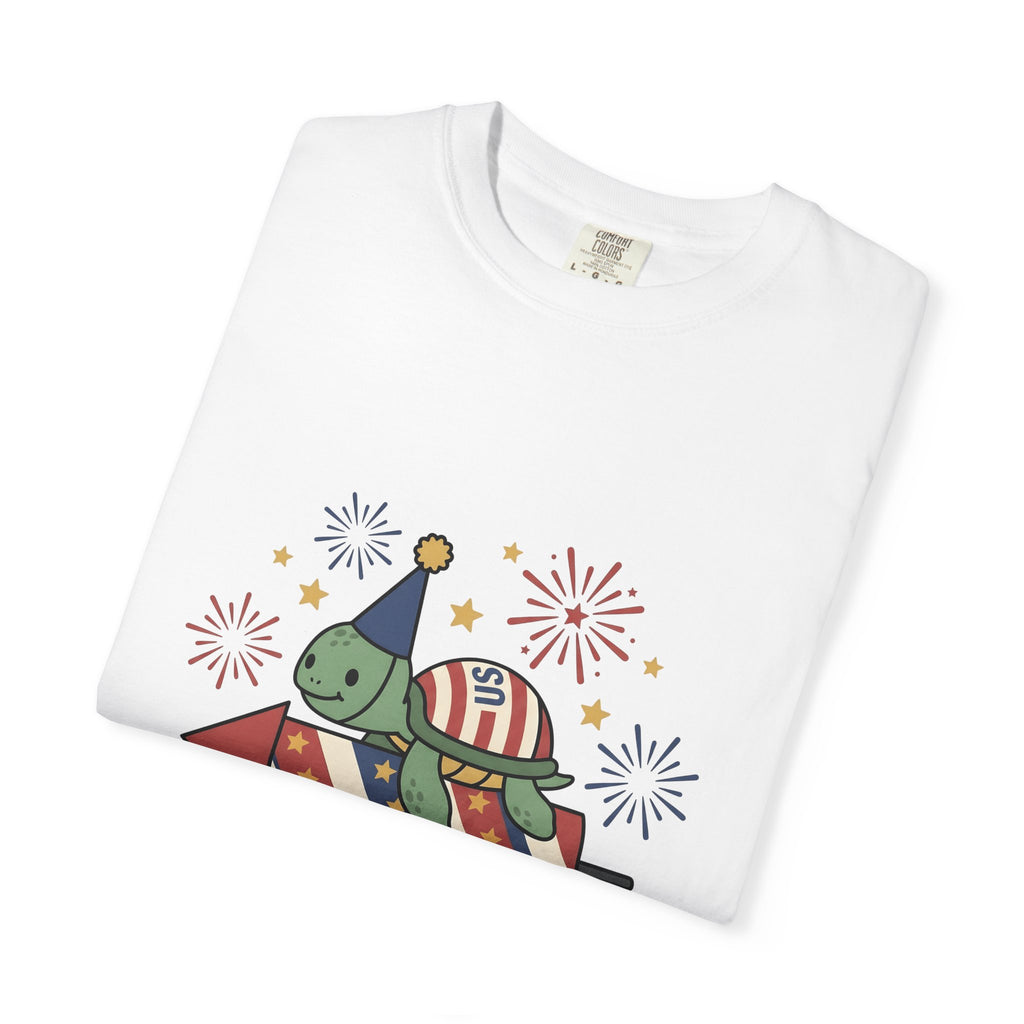 Turtle Celebration Hat T-Shirt 4th Of July Usa Gift Women Sweet T-Shirt Turtle Hat T-Shirt Independence Day Fan Patriotic T-Shirt American Graphic