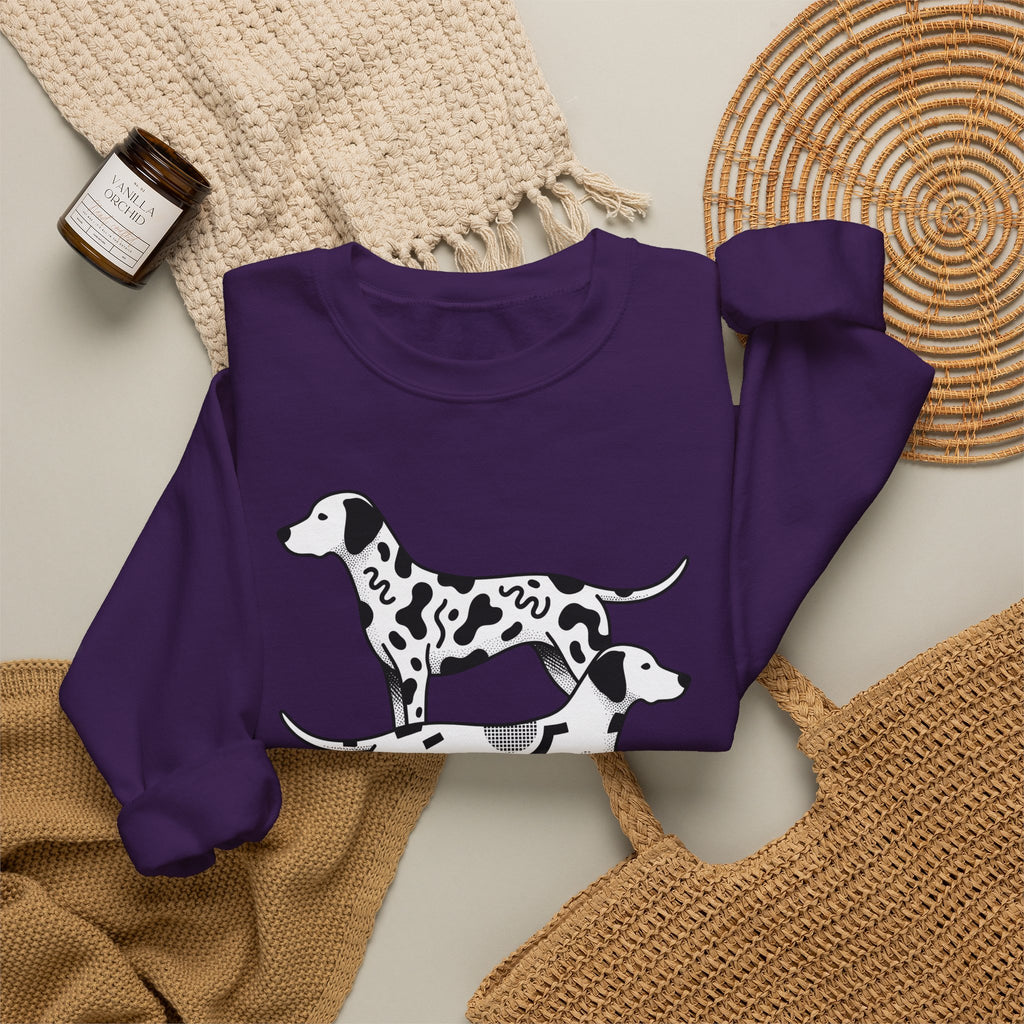 Dalmatian Sweatshirt Dog Fauna Gift Women Flat Sweatshirt Dalmatian Sweatshirt Dog Fan Graphic Design Illustration Sketch Spot Design Sweatshirt