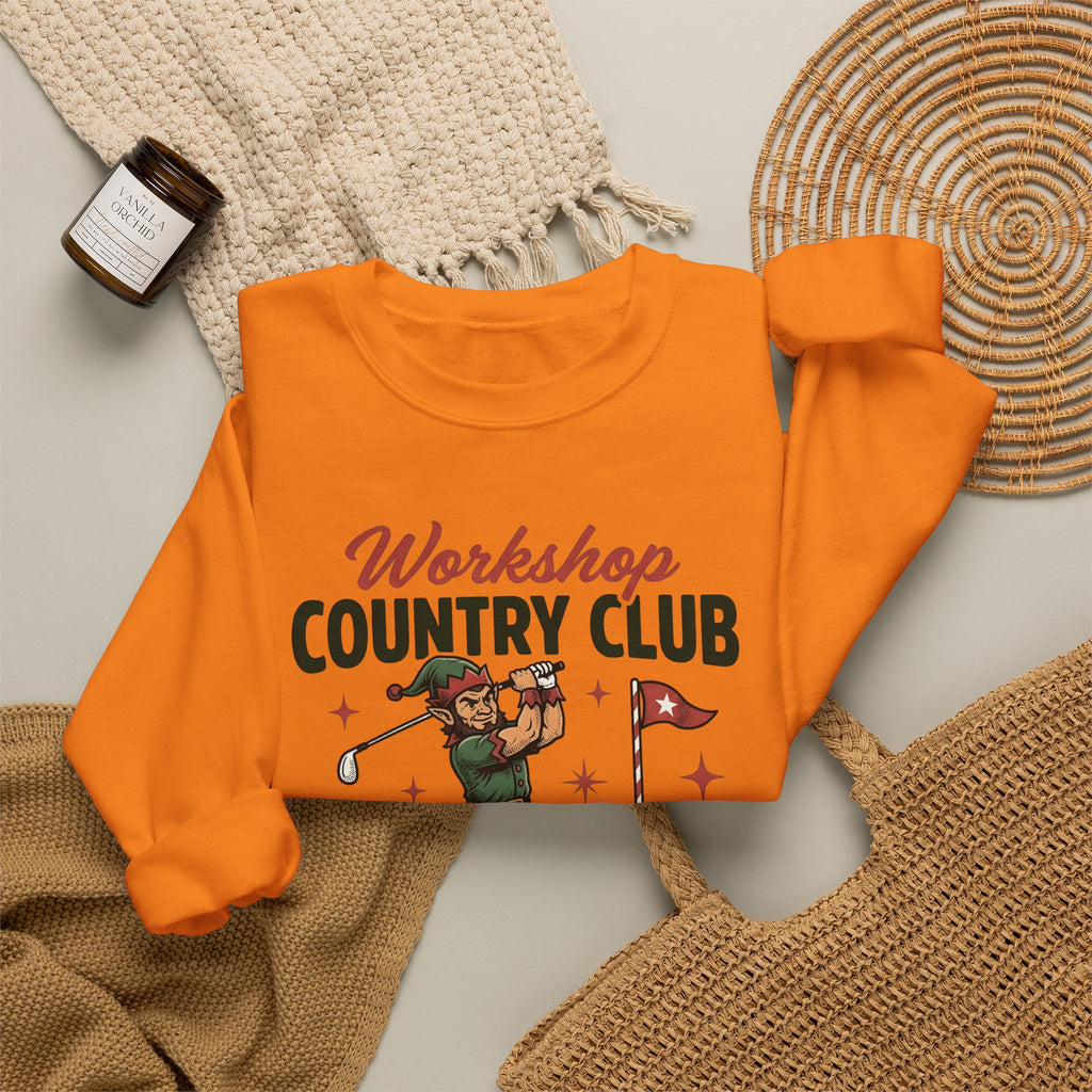 Festive Elf Golf Sweatshirt Christmas Workout Gift Women Sketch Sweatshirt Elf Golfing Sweatshirt Christmas Fan Fitness Graphic Classic Golf Post Sweatshirt