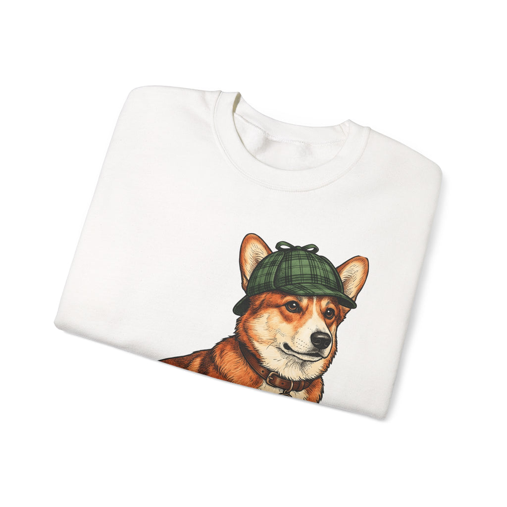 Corgi Puppy Dog Animals Gift Sketch Puppy Dog Fan Canine Doggy Retro Detective Cap Sweatshirt