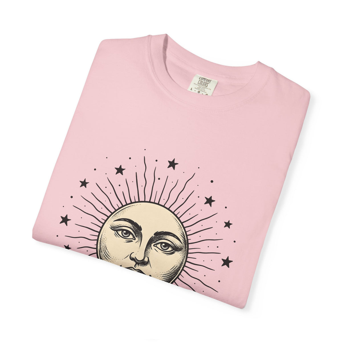 Sun Face T-Shirt Boho Chic Space Gift Women Rustic T-Shirt Sun T-Shirt Hippie Fan Bohemian T-Shirt Galaxy Graphic Line Art Stars T-Shirt
