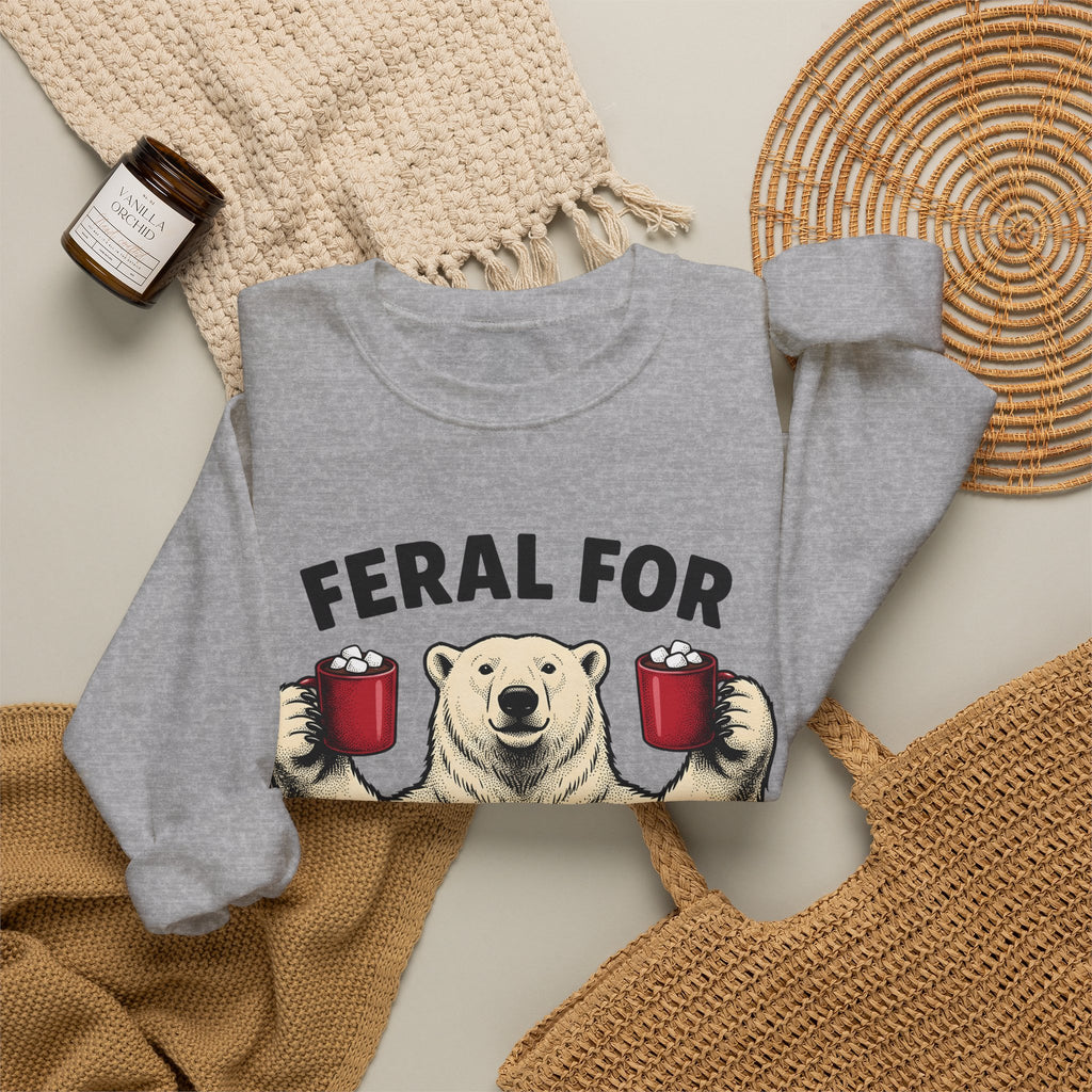 White Bear Holiday Frost Gift Rustic Polar Bear Christmas Fan Winter Cartoon Tea Mug Sweatshirt