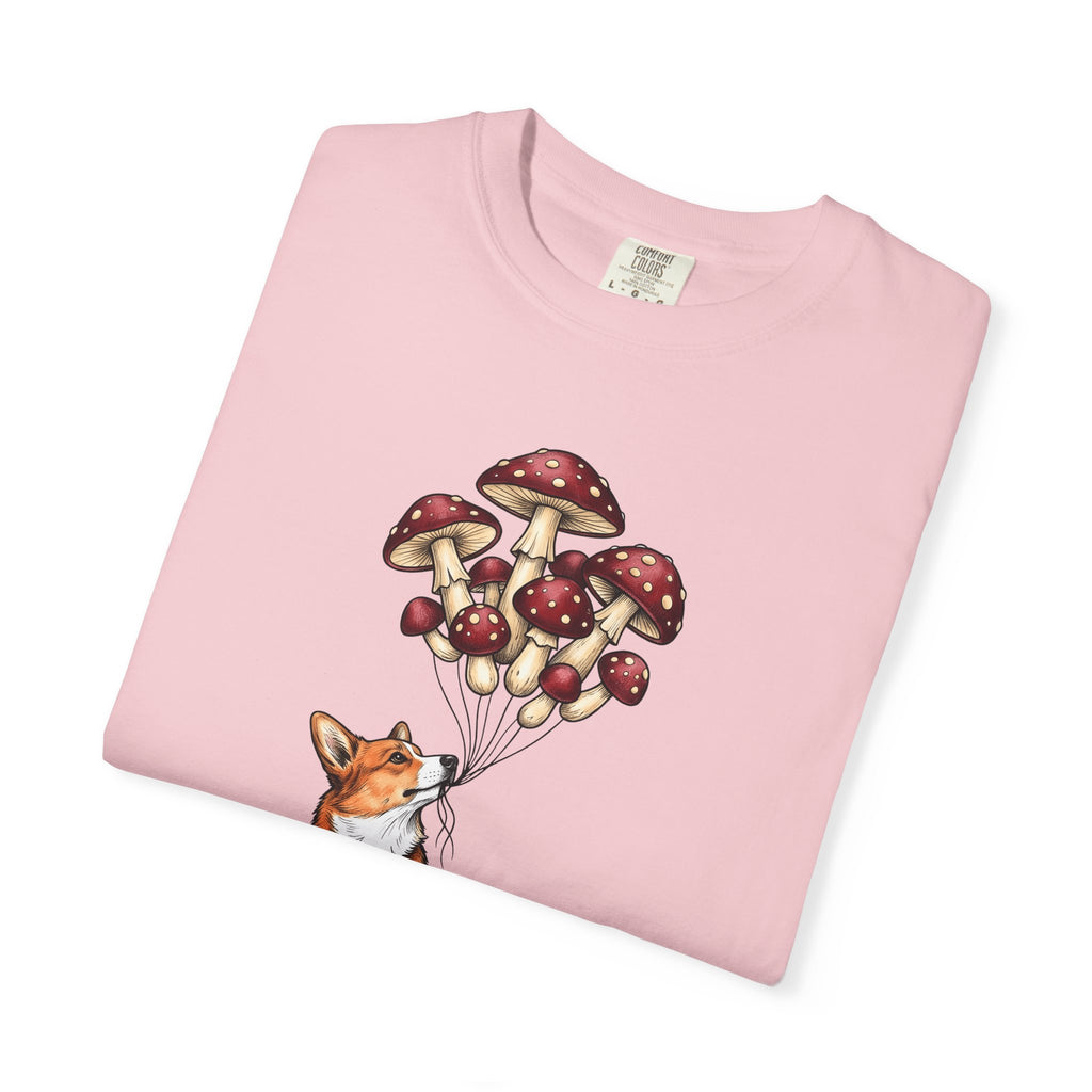 Corgi Puppy T-Shirt Dog Outdoors Gift Women Floral T-Shirt Puppy T-Shirt Dog Fan Canine Graphic Outdoorsy Design Antique Toadstool T-Shirt