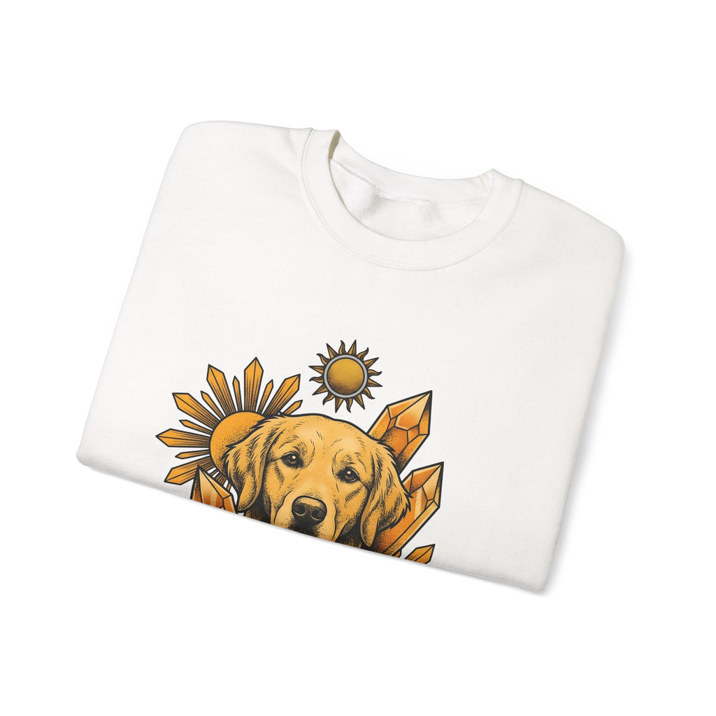 Golden Retriever Sweatshirt Dog Sunlight Gift Women Bohemian Sweatshirt Retriever Sweatshirt Dog Fan Puppy Sweatshirt Sunshine Graphic Retro Crystals Sweatshirt