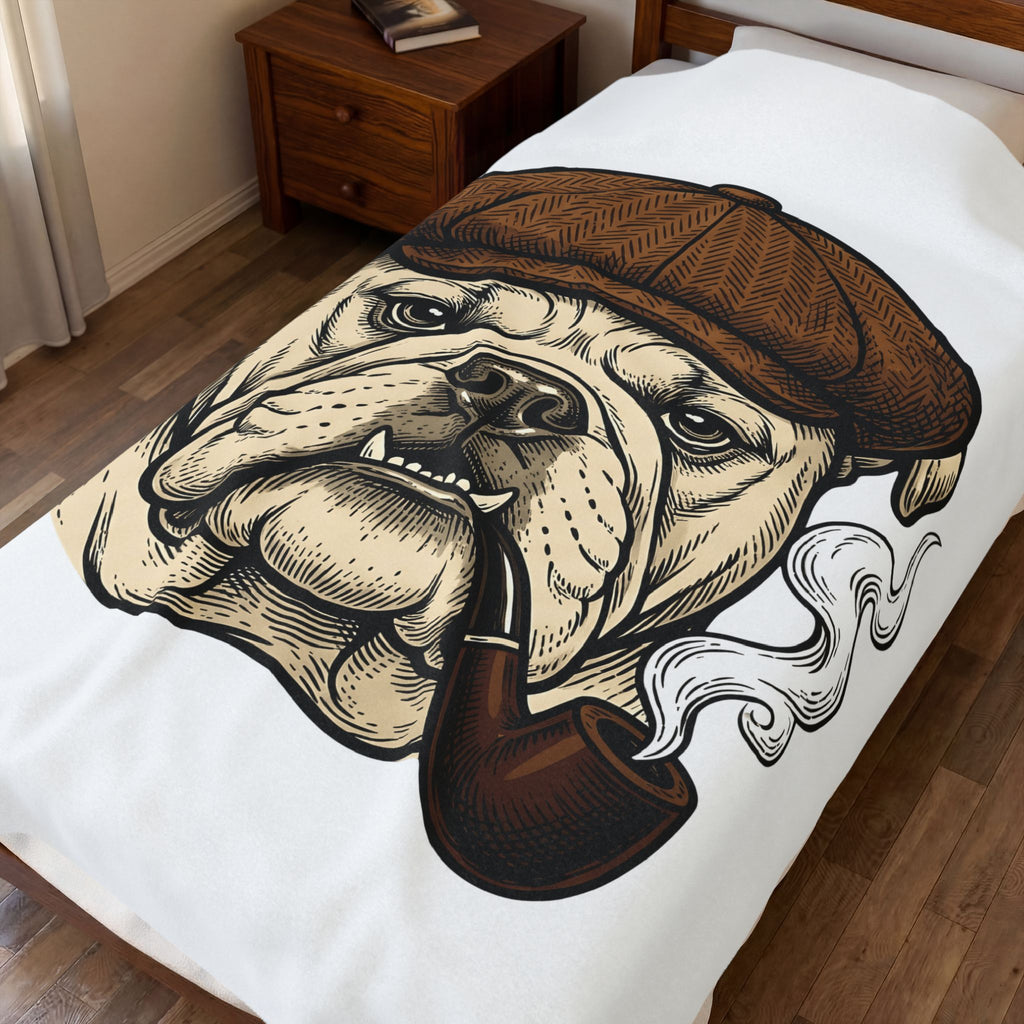Bulldog Head Blanket Dog Creatures Gift Women Old School Blanket Bulldog Blanket Dog Fan Bulldog Graphic Blanket Vintage Illustration Animal