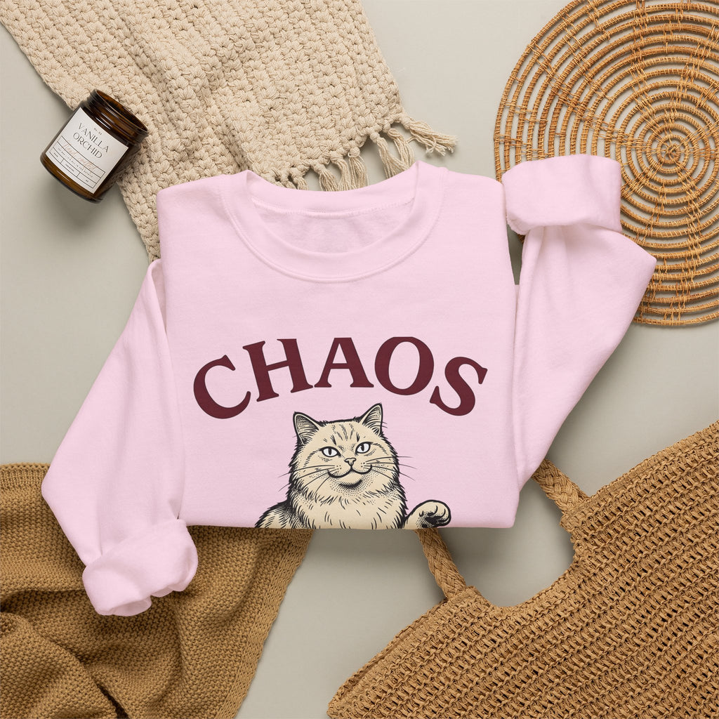 Fluffy Cat Cat Humor Gift Hand Drawn Kitten Cat Fan Feline Funny Vintage Coffee Sweatshirt