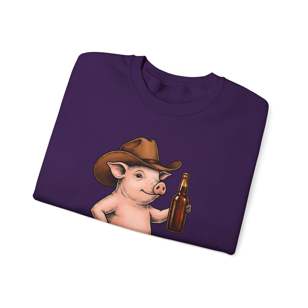 Western Pig Cowgirl Country Gift Cartoon Swine Rodeo Fan Rustic Old School Sweatshirt