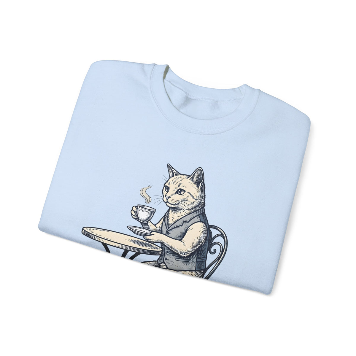 Cat Mocha Sweatshirt Coffee Creature Gift Women Nostalgic Sweatshirt Kitten Sweatshirt Coffee Fan Animal Graphic Doodle Café Bench Sweatshirt