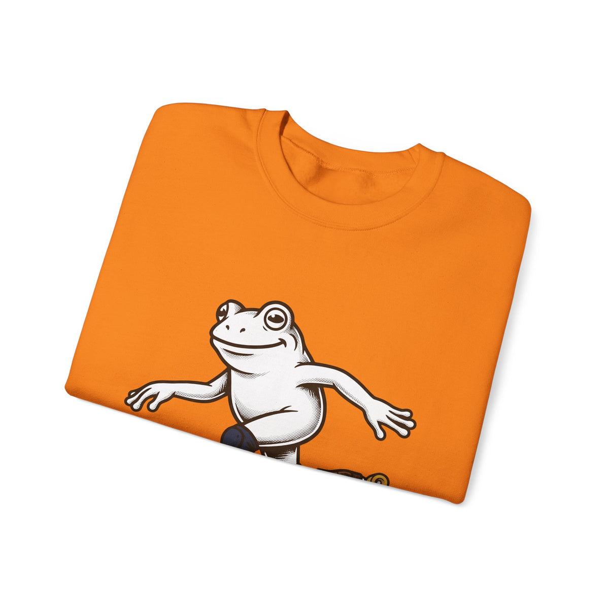 Skating Frog Sweatshirt Sports Wildlife Gift Women Comic Sweatshirt Toad Sweatshirt Athlete Fan Cartoon Sweatshirt Animal Graphic Vintage Pads Sweatshirt