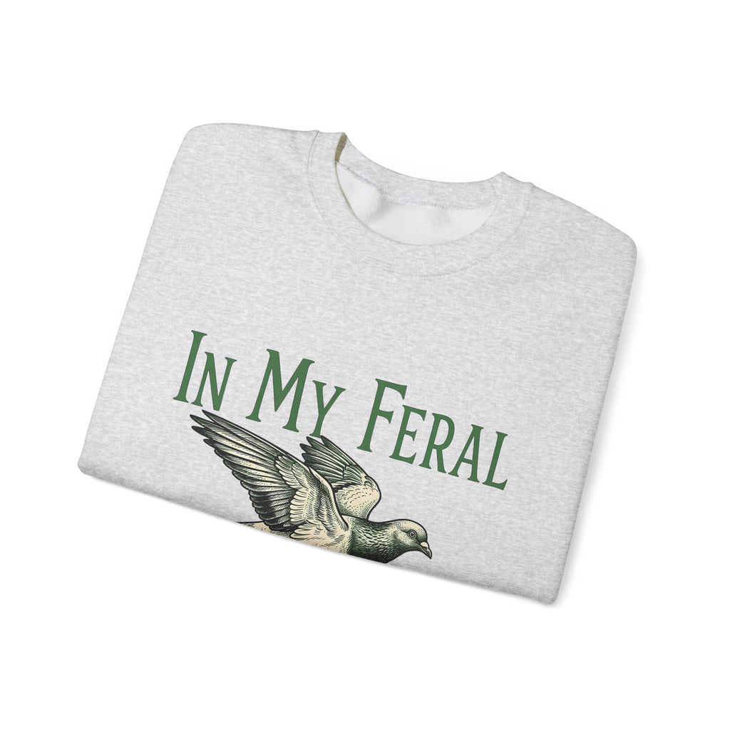 Flying Pigeon Sweatshirt Pickleball Animal Gift Women Vintage Sweatshirt Dove Sweatshirt Paddle Fan Retro Sweatshirt Creature Graphic Hand Drawn Wings Sweatshirt