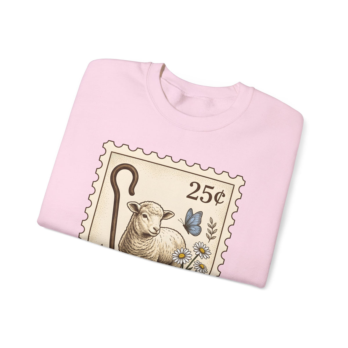 Lamb Drawing Sweatshirt Easter Farmland Gift Women Rustic Sweatshirt Sheep Sweatshirt Spring Fan Country Sweatshirt Farm Graphic Doodle Field Flowers Sweatshirt
