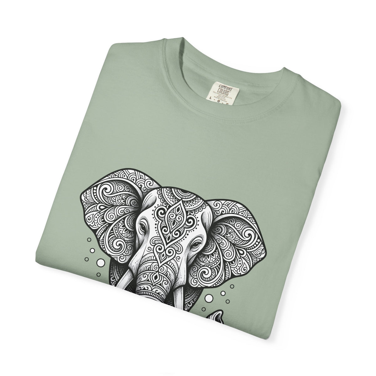 Elephant Art T-Shirt Boho Chic Critter Gift Women Hippie T-Shirt Pachyderm T-Shirt Bohemian Fan Psychedelic T-Shirt Animal Graphic Line Art